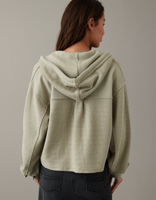 Женские худи American Eagle AE Cropped Shacket — фото 2