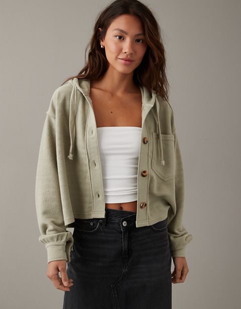 Женские худи American Eagle AE Cropped Shacket