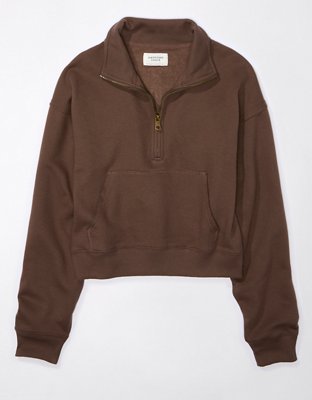 Женские худи American Eagle AE Cropped Quarter-Zip Sweatshirt — фото 2