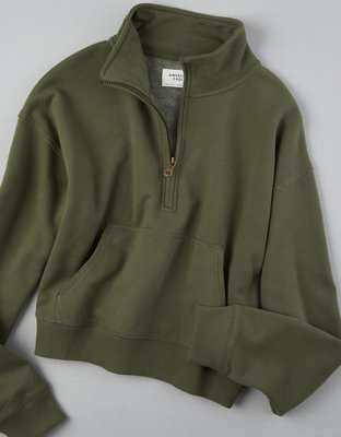 Buy AE Fleece Quarter Zip-Up Sweatshirt online