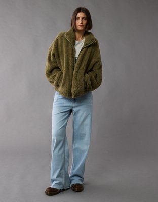 AE Zip-Up Bear Hug Sherpa Sweatshirt