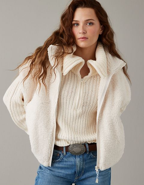 Женские жилеты American Eagle AE Sherpa Vest