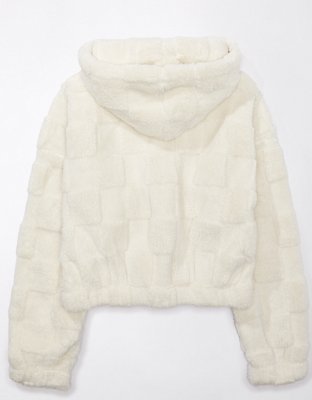 AE Sherpa Checkered Quarter-Zip Hoodie