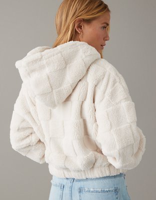 Ae fuzzy sherpa discount quarter zip sweatshirt