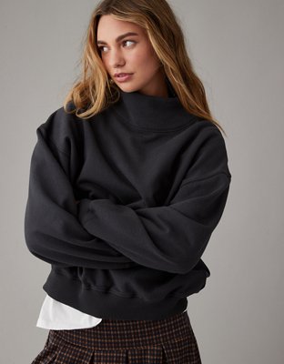 Ae fleece 2024 oversized turtleneck sweatshirt