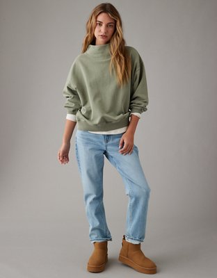 Fleece Mock Neck Sweatshirt