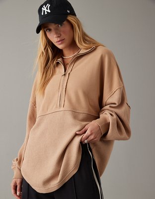  Oversized Hoodie Womens Sweatshirt Quarter Zip