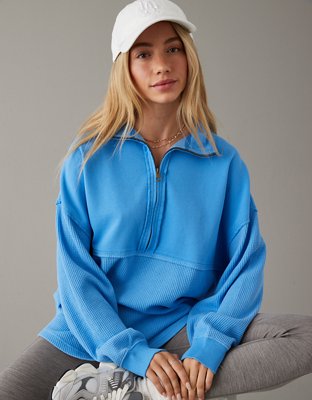 Aerie good vibes corded online oversized quarter zip sweatshirt