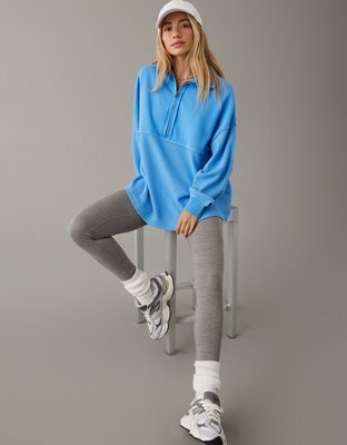 Женские худи American Eagle AE Oversized Quarter Zip Sweatshirt — фото 5