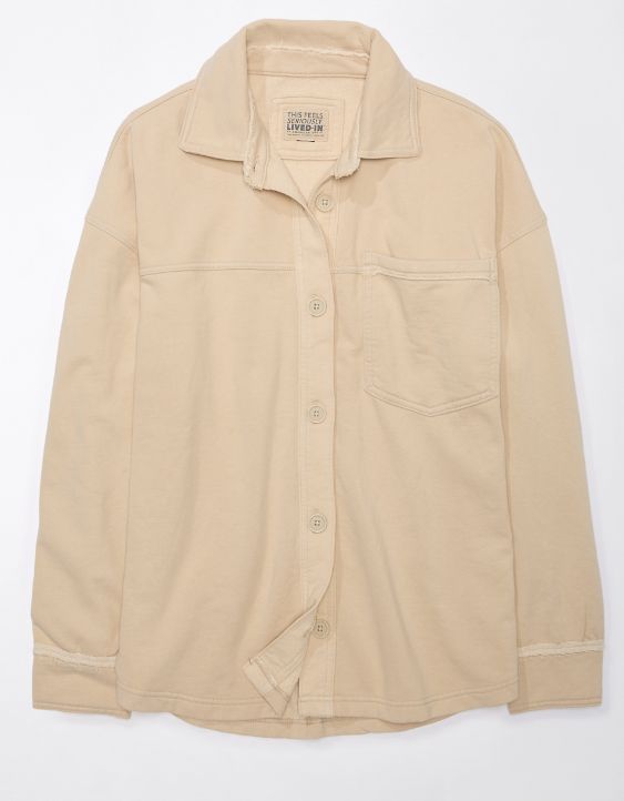 AE Oversized Knit Button-Up Shirt