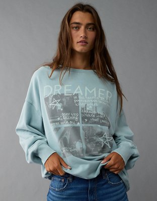 AE Oversized Graphic Crew Neck Sweatshirt | American Eagle