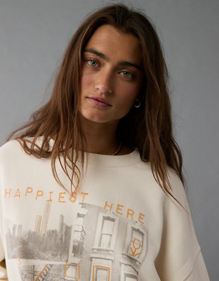 Женские худи American Eagle AE Oversized Graphic Crew Neck Sweatshirt — фото 6