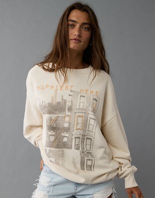 AE Oversized Graphic Crew Neck Sweatshirt