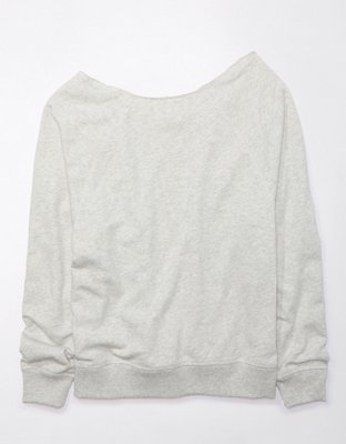 Женские худи American Eagle AE Long-Sleeve Off-The-Shoulder Sweatshirt — фото 5