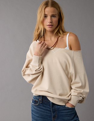 AE Long-Sleeve Off-The-Shoulder Sweatshirt