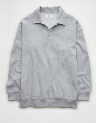 AE Washed Fleece Polo Sweatshirt