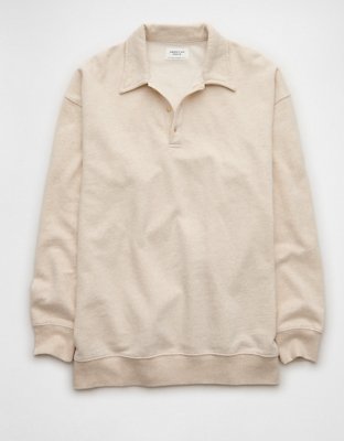 AE Washed Fleece Polo Sweatshirt