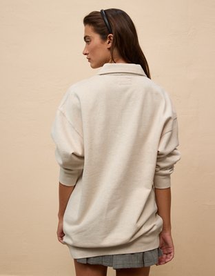 AE Washed Fleece Polo Sweatshirt