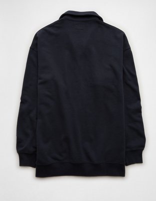 AE Washed Fleece Polo Sweatshirt