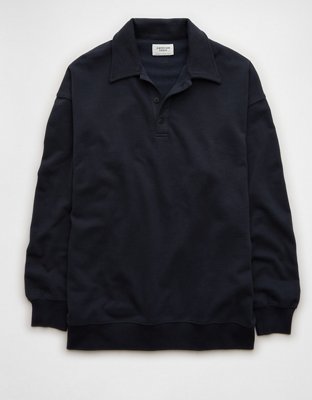 AE Washed Fleece Polo Sweatshirt