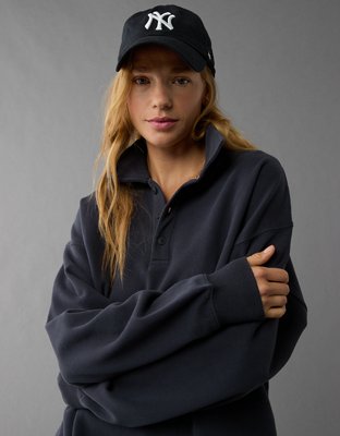 AE Washed Fleece Polo Sweatshirt