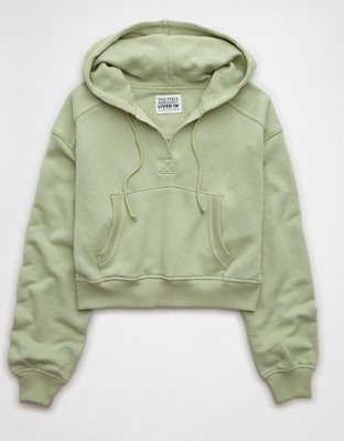 Cropped zip up hoodie american eagle sale