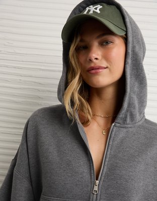 AE Everyday Luxe Barrel Sleeve Full Zip Hoodie