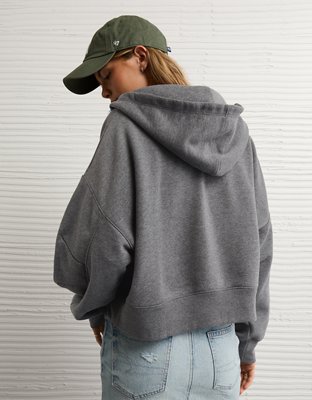 AE Everyday Luxe Barrel Sleeve Full Zip Hoodie