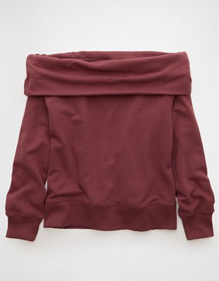 AE Foldover Off-The-Shoulder Sweatshirt