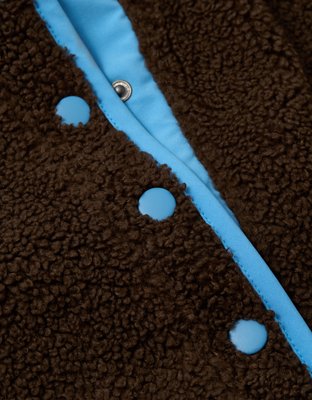 AE Relaxed Sherpa Fleece Henley Sweatshirt