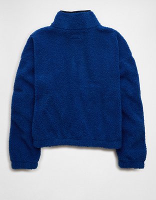 AE Relaxed Sherpa Fleece Henley Sweatshirt