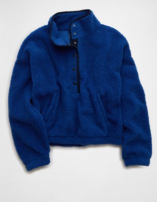 AE Relaxed Sherpa Fleece Henley Sweatshirt