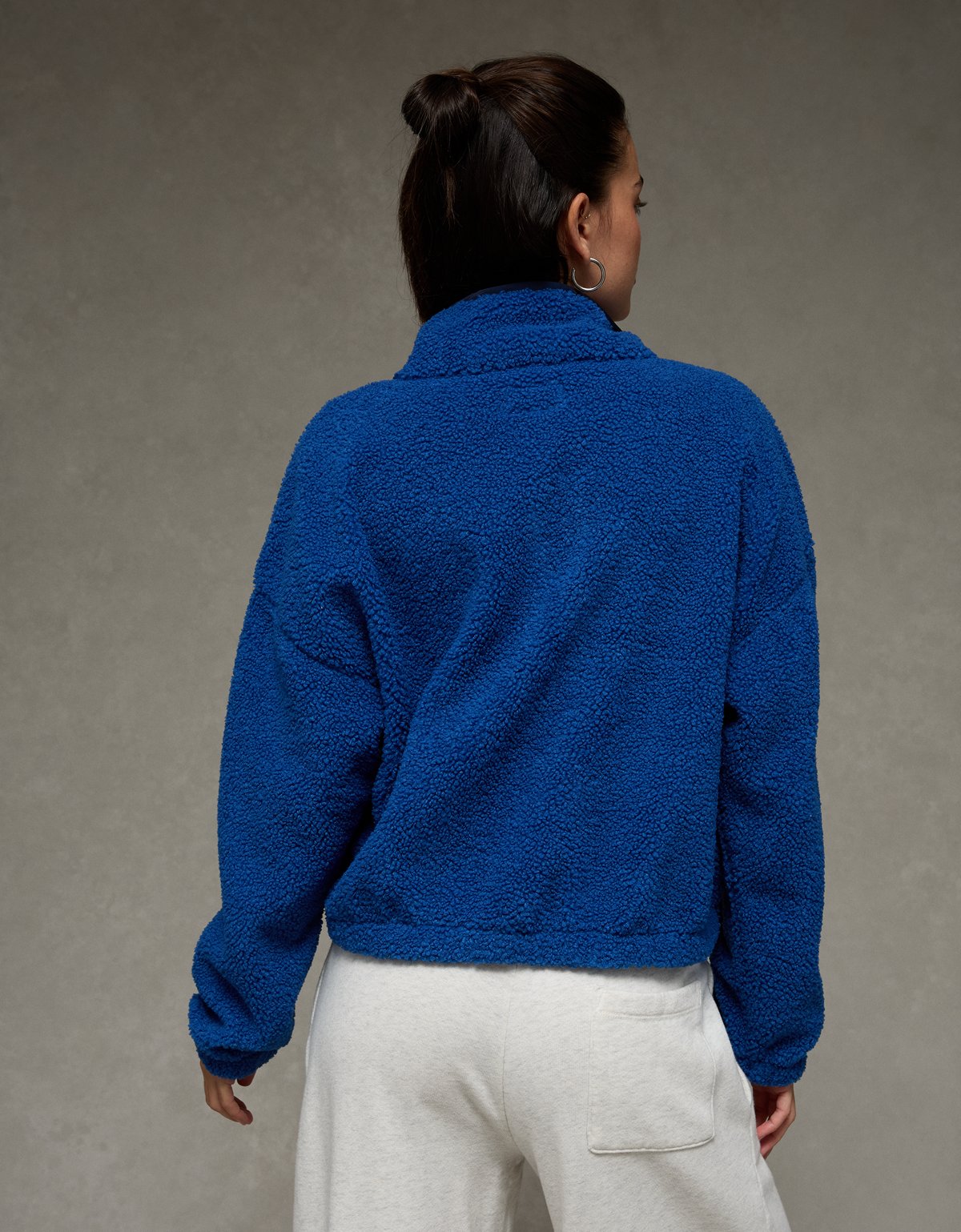 AE Relaxed Sherpa Fleece Henley Sweatshirt - image 2