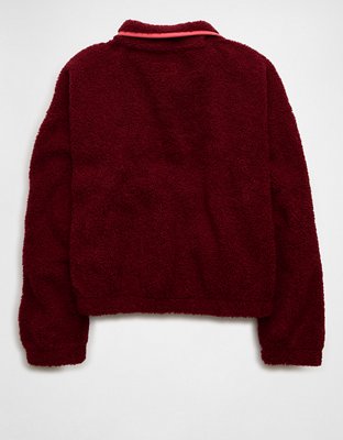 AE Relaxed Sherpa Fleece Henley Sweatshirt