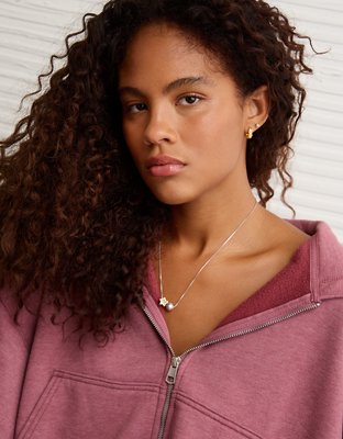 AE Everyday Luxe Barrel Sleeve Full Zip Hoodie