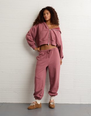 AE Everyday Luxe Barrel Sleeve Full Zip Hoodie