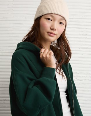 AE Everyday Luxe Barrel Sleeve Full Zip Hoodie