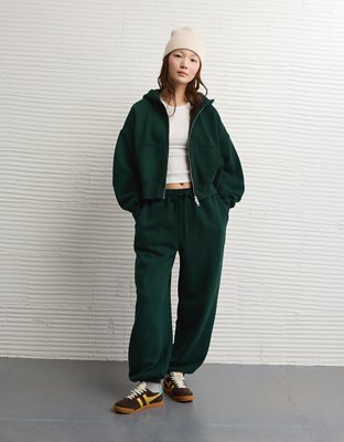 AE Everyday Luxe Barrel Sleeve Full Zip Hoodie