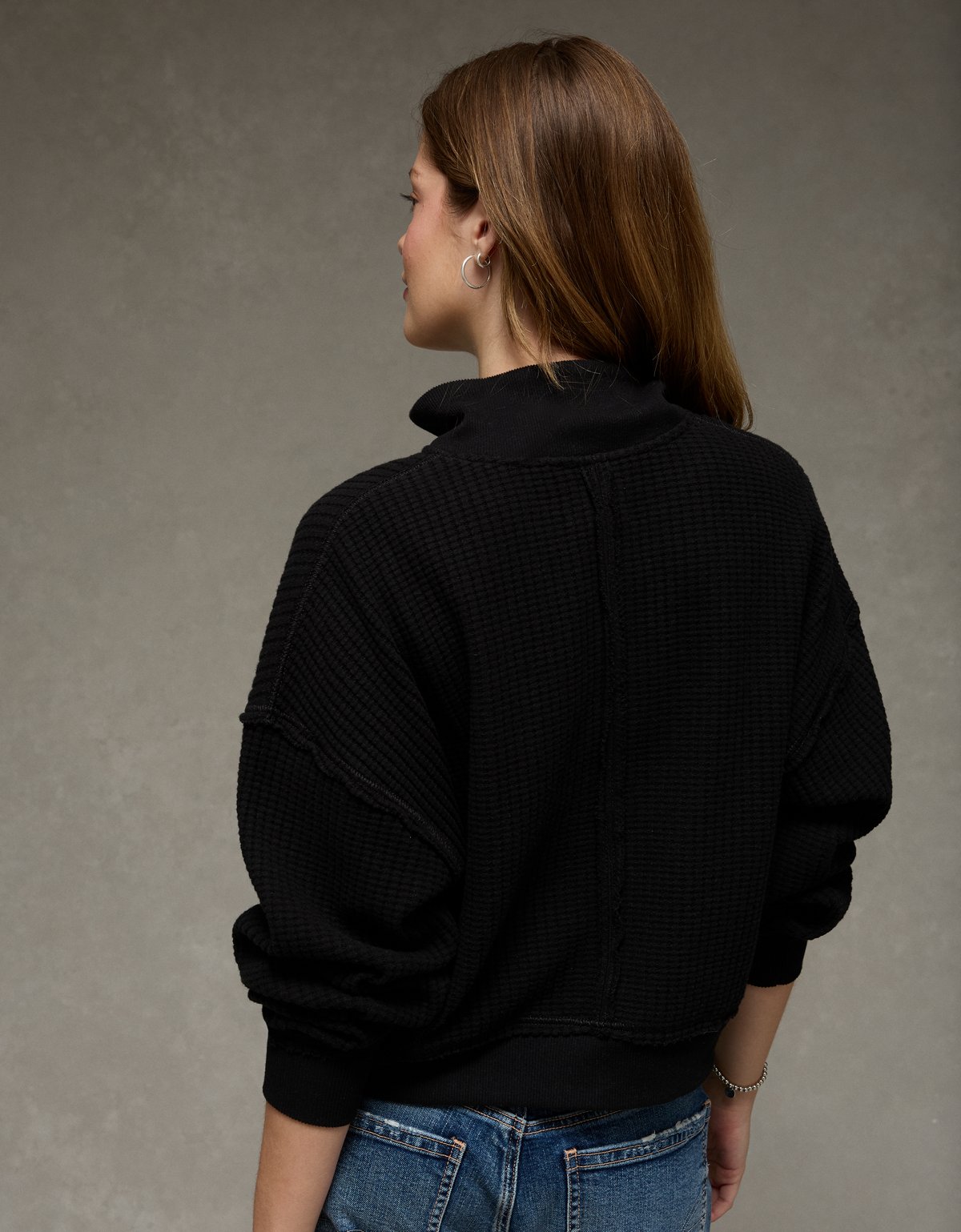 AE Half-Zip Waffle Fleece Sweatshirt - image 2
