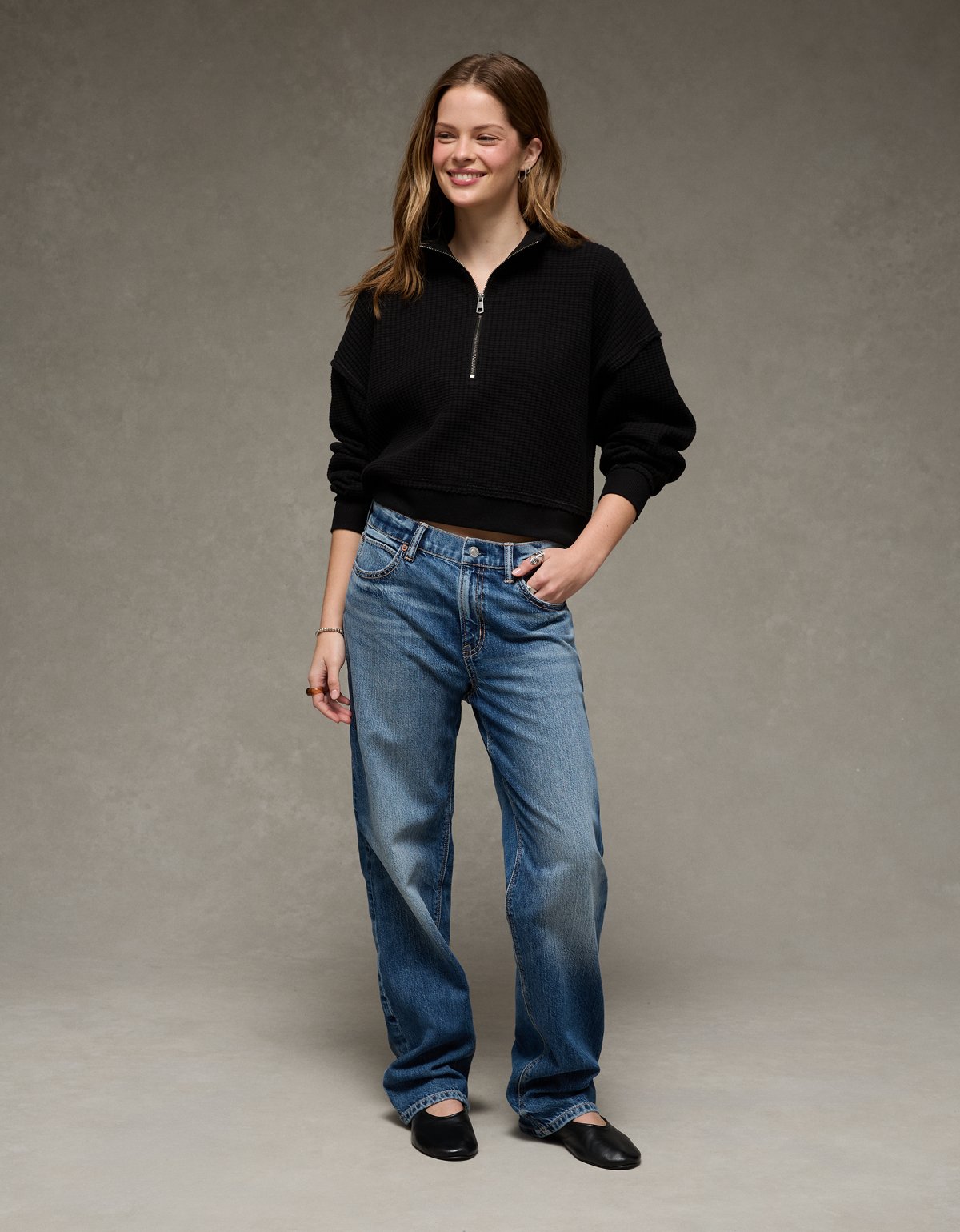 AE Half-Zip Waffle Fleece Sweatshirt - image 5