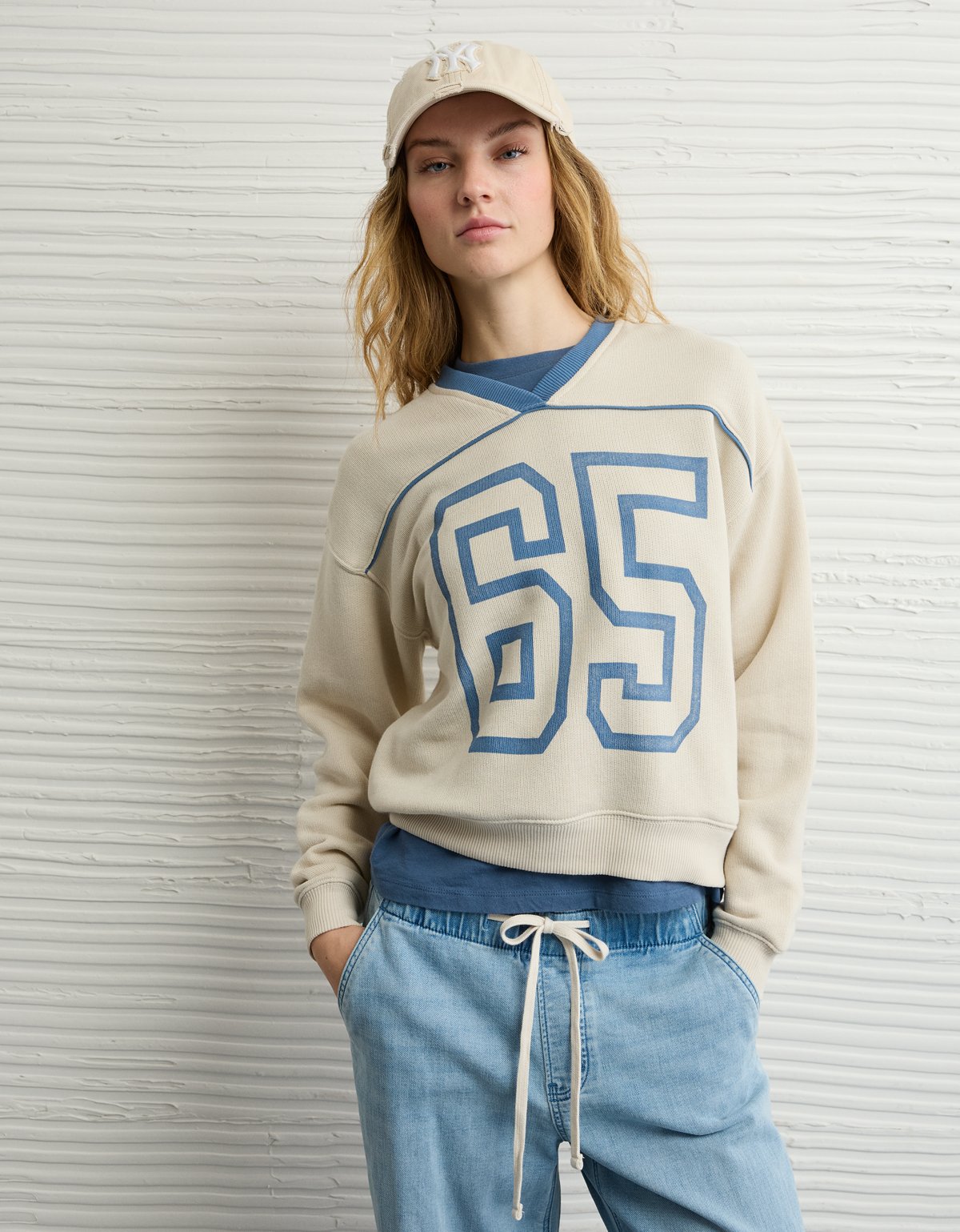 AE Varsity Graphic V-Neck Sweatshirt - image 5