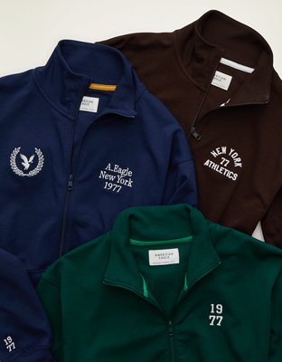 Женская куртка American Eagle AE Graphic Full-Zip Track Jacket, цвет: Зелёный — фото 5