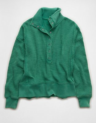 AE Big Hug Waffle Henley Sweatshirt