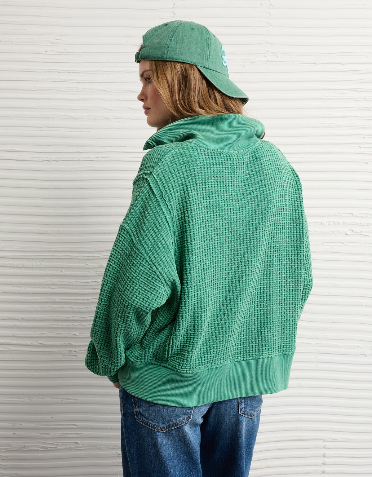 AE Big Hug Waffle Henley Sweatshirt - image 2