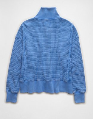 AE Big Hug Waffle Henley Sweatshirt