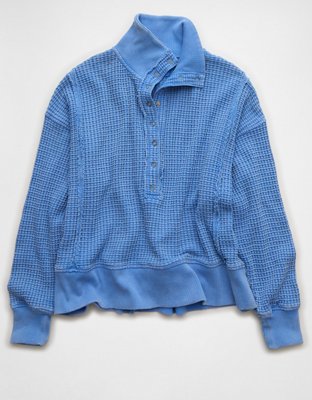 AE Big Hug Waffle Henley Sweatshirt