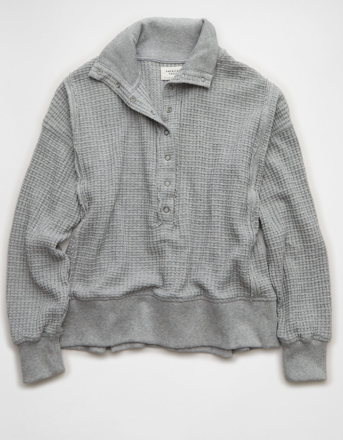 AE Big Hug Waffle Henley Sweatshirt - image 3