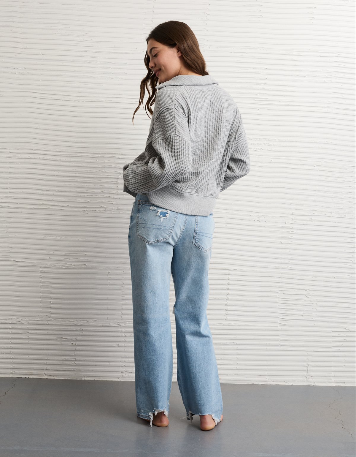 AE Big Hug Waffle Henley Sweatshirt - image 2