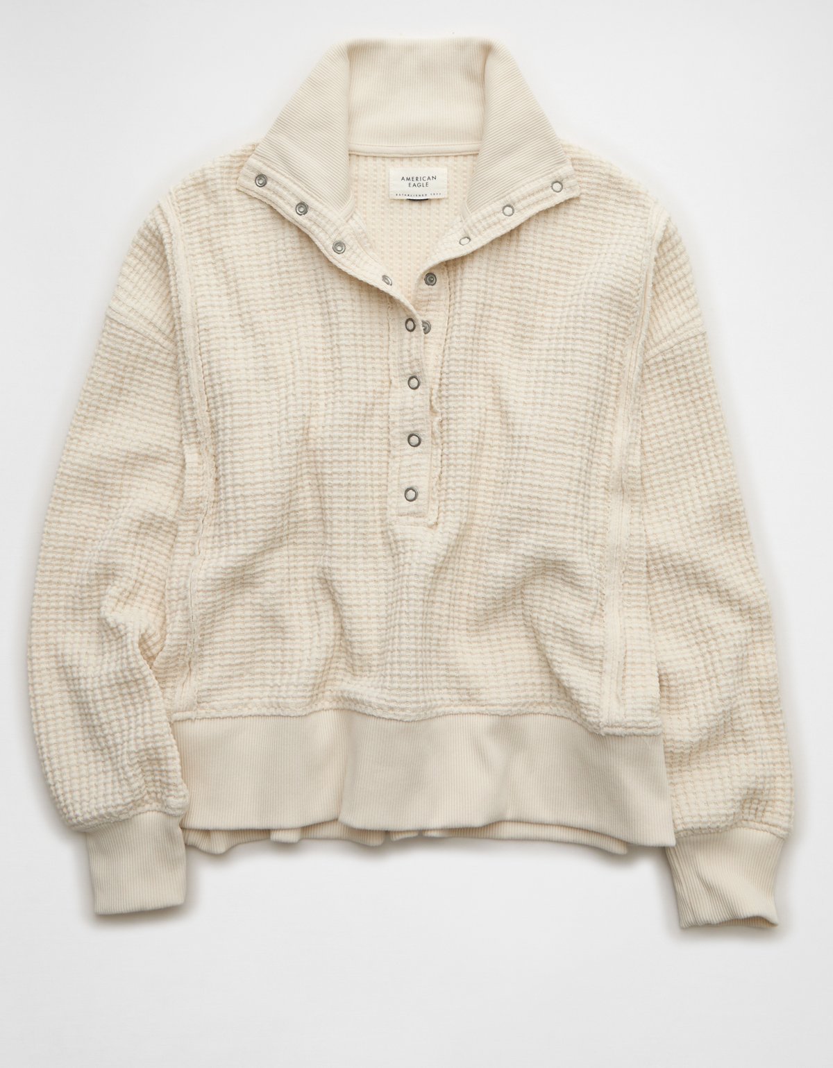 AE Big Hug Waffle Henley Sweatshirt - image 3