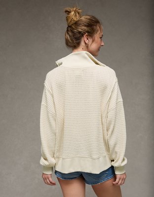 AE Big Hug Waffle Henley Sweatshirt